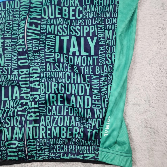 Primal Shirt VBT Biking Vacations Mens Medium Blue Green Xanterra Cycling Jersey - Picture 3 of 14